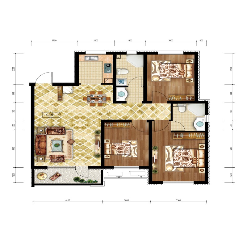 126㎡3室2厅2卫