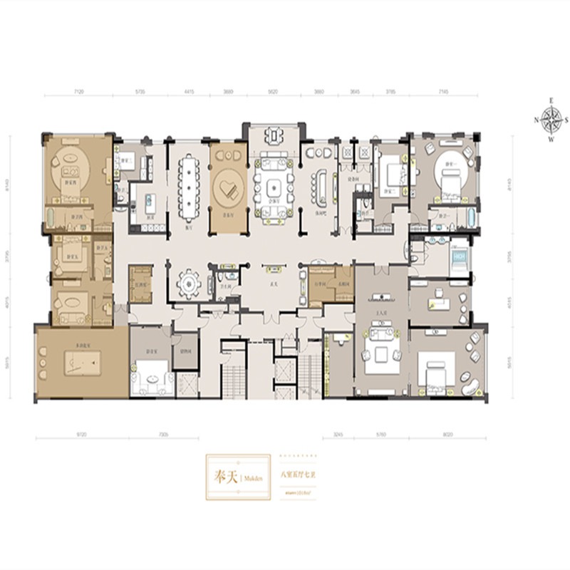 双主卧设计，提升两代人生活品质与隐私。主卧衣帽间为双分衣柜，男女双方可拥有独立储物分区，主卧卫生间双开门，与衣帽间形成更为人性化的沐浴感受。中轴对称的“九宫格宫殿格局，十字中轴家宅礼序，全明户型，动静分区明晰。