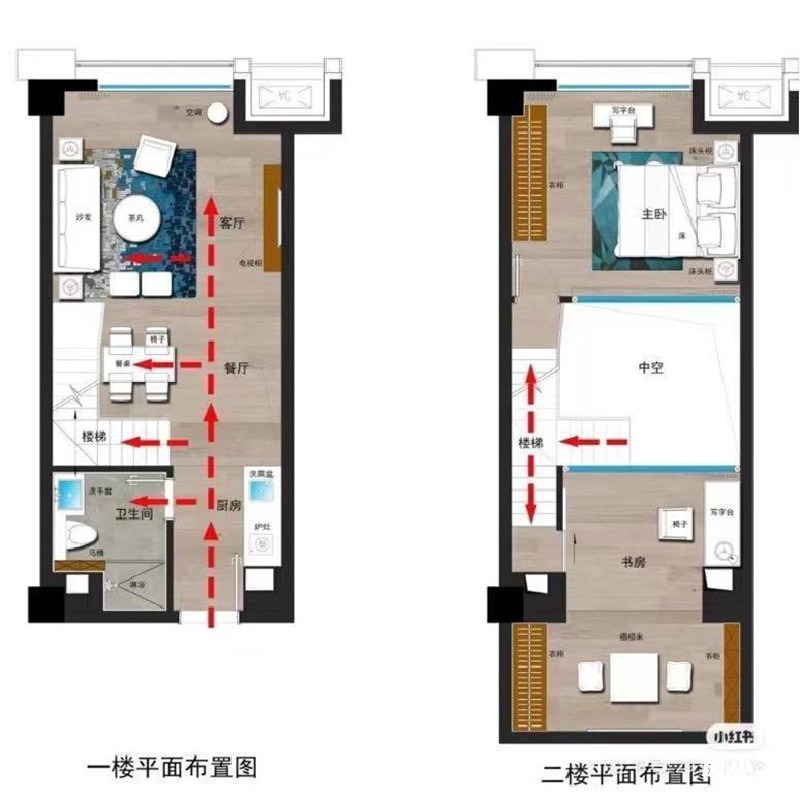 2室1厅1卫46平loft产品