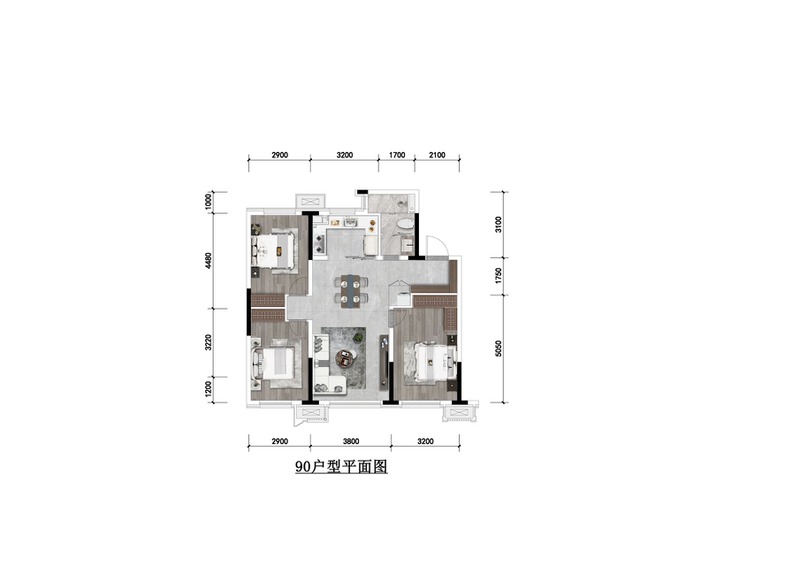 90㎡3室2厅1卫