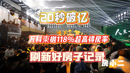 20秒破亿   万科東樾118%超高得房率刷新好房子记录